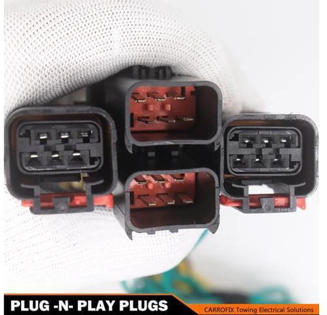 Alt view image 5 of 7 - CARROFIX Custom Fit T-Connector Harness 4 Way Flat Trailer Hitch Wiring Vehicle-Side 4 Pole Flat Connector, Compatible with 2004 - 2007 Chrysler Town & Country, 2004 - 2007 Dodge Caravan, 2004 - 2007