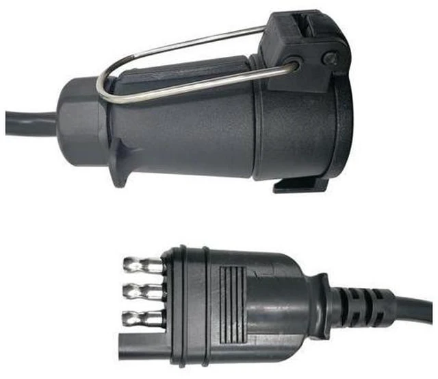 Alt view image 5 of 7 - CARROFIX USA to EU Trailer Light Converter US 4-Way Flat Plug to EU 7-Way Round Connector
