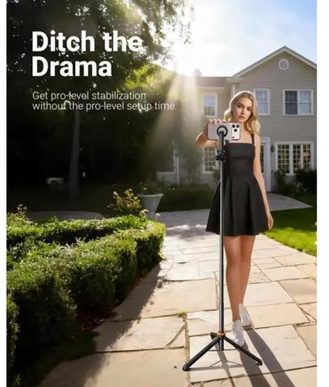 Alt view image 5 of 7 - 63" Magsafe Tripod, Tripod for iPhone & Magnetic Selfie Stick Tripod with Remote, Strong Magnetic Phone Holder for Magsafe, Extendable Phone Tripod Stand for iPhone/Android