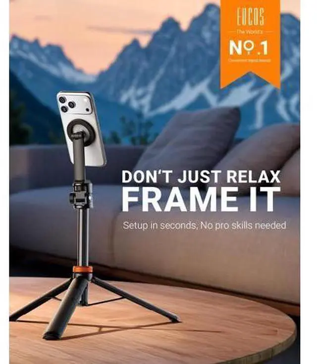 Alt view image 6 of 7 - 63" Magsafe Tripod, Tripod for iPhone & Magnetic Selfie Stick Tripod with Remote, Strong Magnetic Phone Holder for Magsafe, Extendable Phone Tripod Stand for iPhone/Android