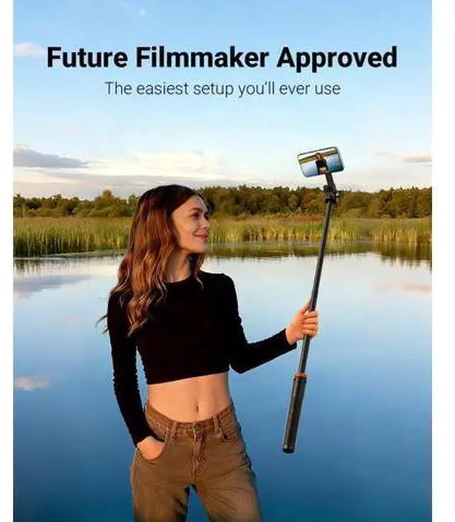 Alt view image 7 of 7 - 63" Magsafe Tripod, Tripod for iPhone & Magnetic Selfie Stick Tripod with Remote, Strong Magnetic Phone Holder for Magsafe, Extendable Phone Tripod Stand for iPhone/Android