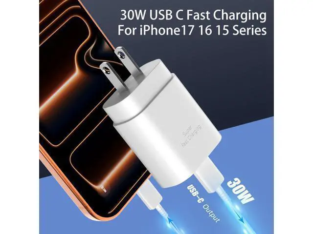 Alt view image 2 of 7 - iPhone 17 16 15 Charger Fast Charging,30W USB C Charger Type C Charger Phone Chargers iPhone&10 Ft Long USB C to C Cable Fast Charging Cord for iPhone 17 Air/17 Pro/17 Pro Max/16 15 Pro Max Plus,iPad