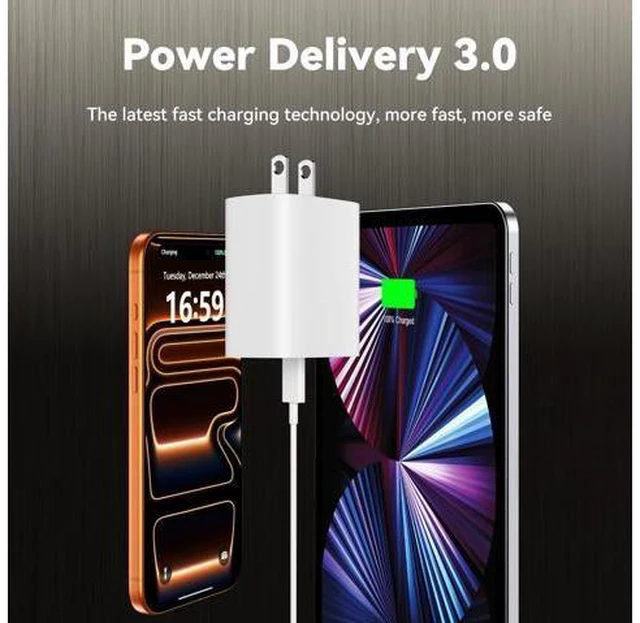 Alt view image 4 of 6 - iPhone 17 16 15 Charger Fast Charging, 10 FT Long USB C Charger Cord with 20W Type C Fast Phone Charging Block for iPhone 17/17 Pro/17 Pro max/Air, for iPhone 16 15 Pro Max Plus, iPad, Android