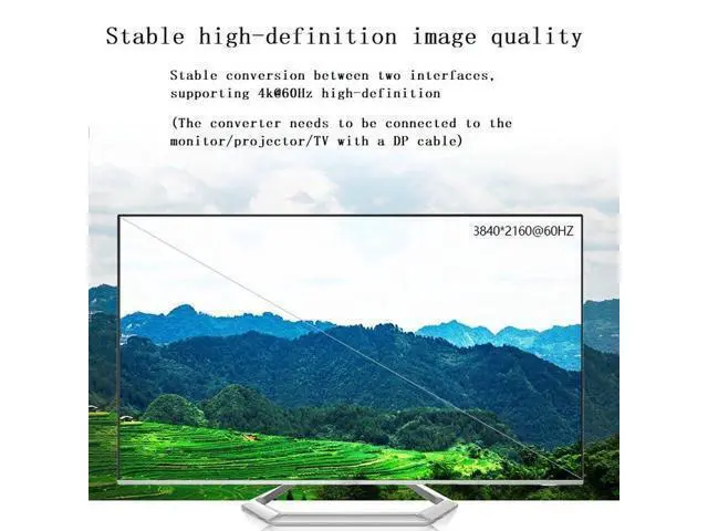 Alt view image 6 of 7 - HDMI to DisplayPort Adapter 4K@60Hz High Speed HDMI Male to DP Female Converter Cable Compatible for PC Graphics Card Laptop Mini NS PS5/4 Xbox One/360