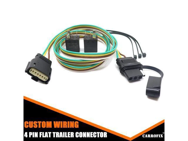 Alt view image 3 of 7 - CARROFIX Custom Fit Vehicle-Side Wiring Harness with 4-Pole Flat Trailer Connector for Chevy Equinox/GMC Terrain