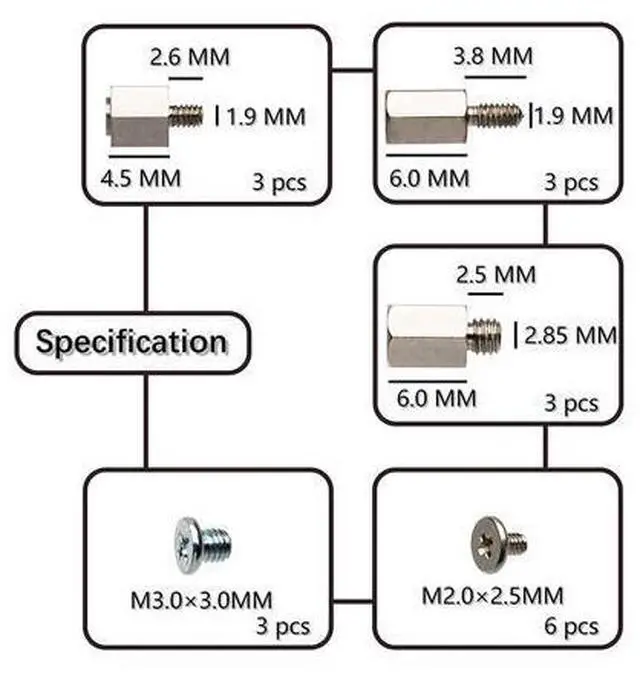Alt view image 6 of 6 - m.2 Screw kit/m-2 ssd Screw/nvme Screw/m.2 mounting Screw for Asus Gigabyte ASRock Msi Motherboards, 19pcs