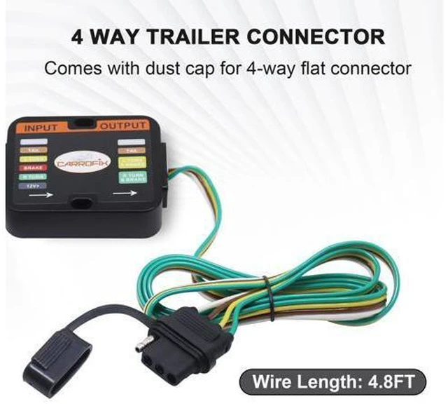 Alt view image 5 of 7 - CARROFIX Custom-Fit Vehicle Wiring Kit with 4 Way Flat Trailer Connector for 2018-2023 Honda Odyssey - Simple Plug-in Odyssey Hitch Wiring Harness