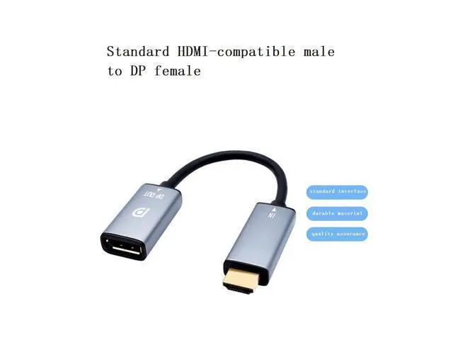 Alt view image 4 of 7 - HDMI to DisplayPort Adapter 4K@60Hz High Speed HDMI Male to DP Female Converter Cable Compatible for PC Graphics Card Laptop Mini NS PS5/4 Xbox One/360