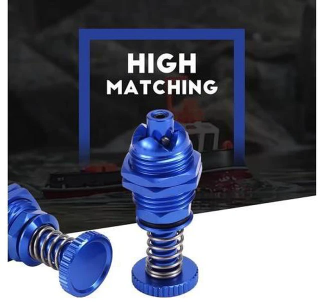 Alt view image 7 of 7 - 2Pcs 35mm Height Push Butto Hatch Cabin Spring Cover Lock for RC Boat Ship Body Shell Spare Parts Blue