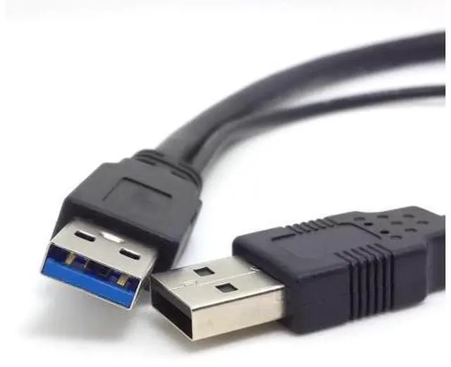 Alt view image 2 of 5 - Two USB 3.0 A Male with USB Power to Micro USB 3.0 Y Cable for Mobile Hard Disk U3-029-0.5M