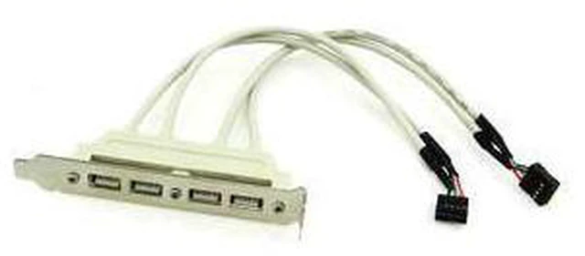 Main image of PCI 4 PORTS USB 2.0 Female Screw to Motherboard 9pin header cable with bracket