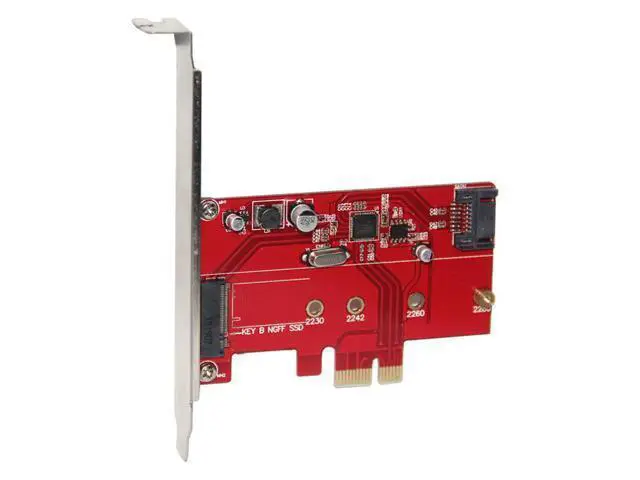Alt view image 2 of 5 - PCIE Riser Card PCI-E 2.0 to SATA3.0+M.2 SSD Adapter ASM1061 6Gbps Support NGFF(M.2) B Key Type
