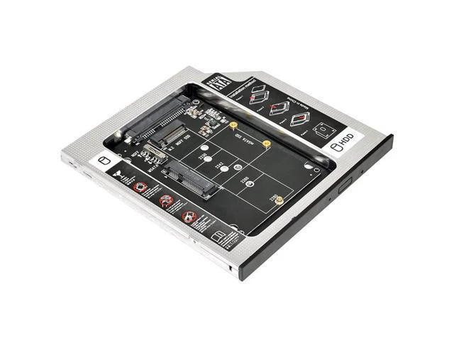 Alt view image 4 of 5 - MSATA NGFF B/M-Key SSD to Slimline SATA 13Pin Caddy Case for 9.5mm Universal Laptop CD/DVD-ROM Bay