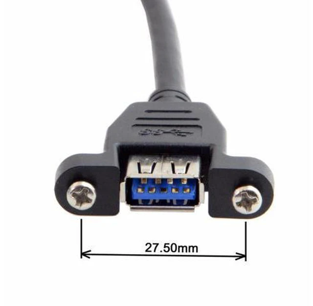 Alt view image 5 of 5 - super speed USB 3.0 panel mount Cable female To Male A M F extension cable 0.5m