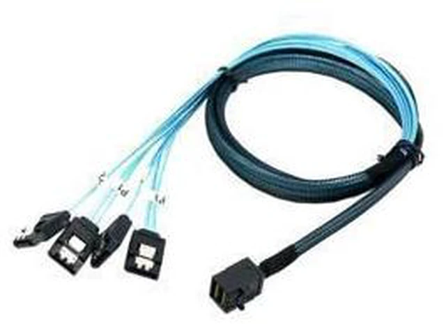 Alt view image 2 of 7 - SFF86434SATA50CM Internal 12G HD Mini SAS SFF-8643 to 4 x SATA Cable Hard Drive Cable,HD Mini SAS Host/Controller to 4 SATA Target/Backplane-1.64ft