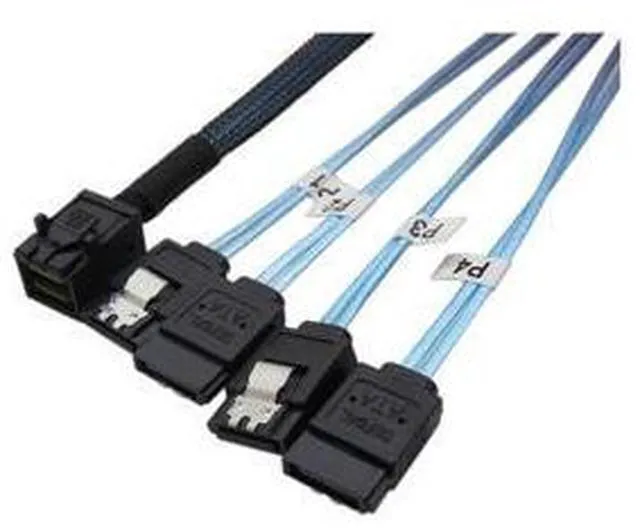Alt view image 3 of 7 - SFF86434SATA50CM Internal 12G HD Mini SAS SFF-8643 to 4 x SATA Cable Hard Drive Cable,HD Mini SAS Host/Controller to 4 SATA Target/Backplane-1.64ft