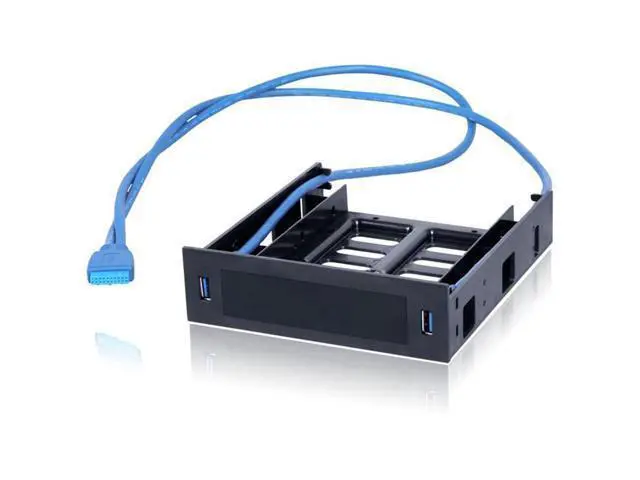 Alt view image 2 of 3 - 2 X USB 3.0 Front Panel with 3.5Inch Device/HDD or 2.5Inch SSD/HDD to 5.25 Floppy to Optical Drive Bay Tray Bracket