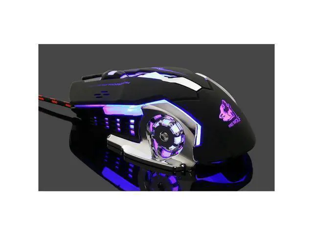 Alt view image 4 of 6 - 6 Button 4000 DPI USB Wired Mechanical Gaming Mouse Mice 4 LED Backlit Optical Professional Game Mouse Mice for PC Laptop