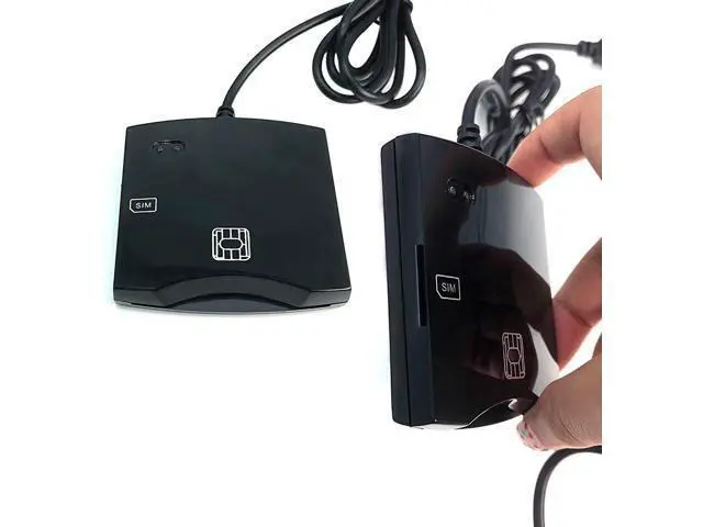 Alt view image 2 of 7 - EMV SIM eID Smart Chip Card Reader Writer Programmer #N68 DOD Military USB Common Access CAC Smart Card Reader + SDK Kit, Compatible Windows (Black)