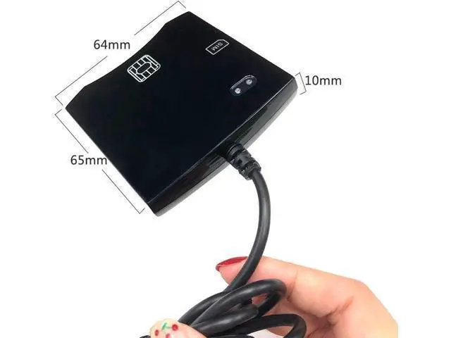 Alt view image 4 of 7 - EMV SIM eID Smart Chip Card Reader Writer Programmer #N68 DOD Military USB Common Access CAC Smart Card Reader + SDK Kit, Compatible Windows (Black)