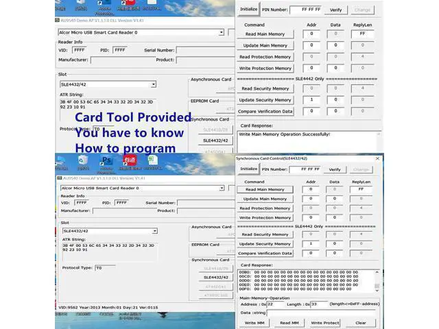 Alt view image 7 of 7 - EMV SIM eID Smart Chip Card Reader Writer Programmer #N68 DOD Military USB Common Access CAC Smart Card Reader + SDK Kit, Compatible Windows (Black)