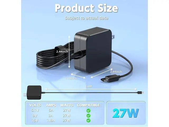 Alt view image 6 of 7 - 27W USB-C Power Supply for Raspberry Pi 5-5.1V/9V/12V/15V PD Fast Charger for Pi 5 4GB/8GB Development Board