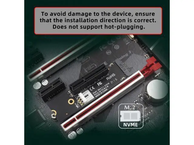 Alt view image 5 of 7 - M.2 NGFF NVMe M-Key Extender to PCI-E X1 X4 X8 X16 Graphics Card Riser Adapter PCI-Express for M2 2260 2280