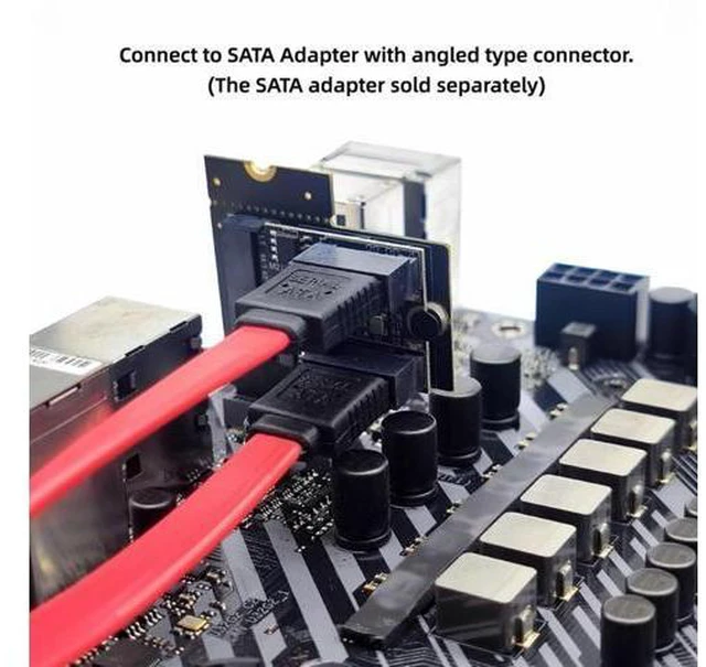 Alt view image 4 of 7 - NGFF Key A+E PCI Express Male to Female Right Angled 90 Degree Low Profile Adapter Extension Card Riser