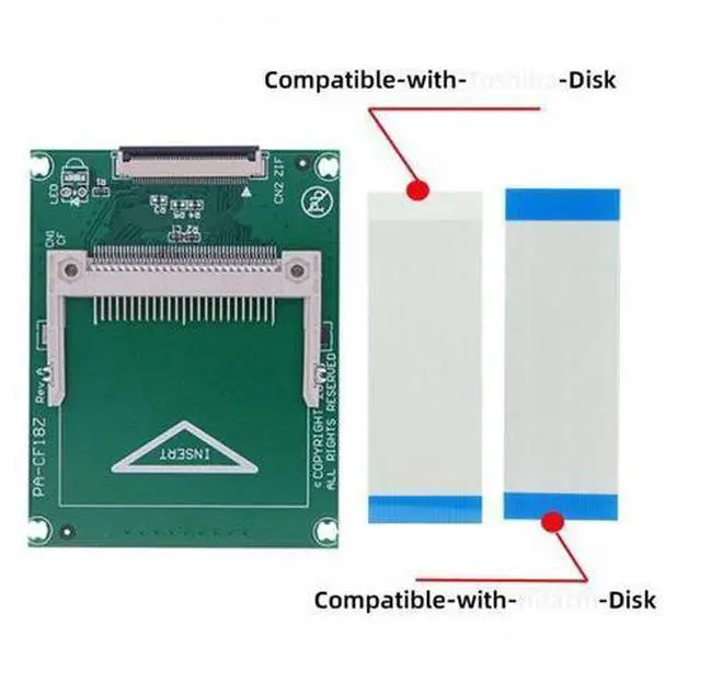 Alt view image 2 of 7 - 1.8" Compact Flash CF Memory Card to CE Ipod ZIF SSD HDD Adapter with 2 Cables