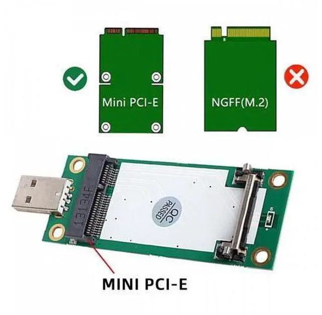 Alt view image 6 of 7 - Mini PCI-E Wireless WWAN to USB Adapter Card with SIM Card Slot Module Testing Tools