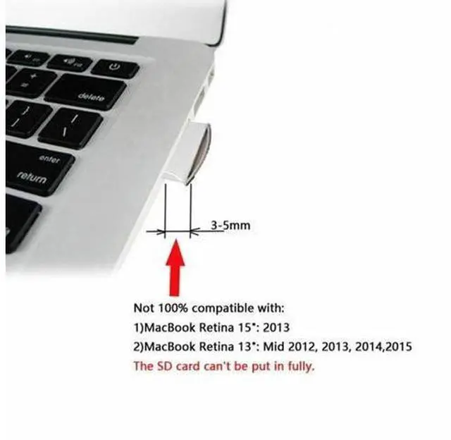 Alt view image 7 of 7 - Micro SD TF to SD Card Kit Mini Adaptor for Extra Storage Macbook Air / Pro / Retina White
