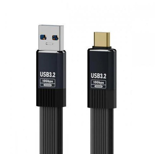 Main image of Cable USB3.1 Type-A Male to Type-C Male 10Gbps Flat Slim FPC USB-C Data Power Cable 5V3A for Laptop Phone Disk (20cm)