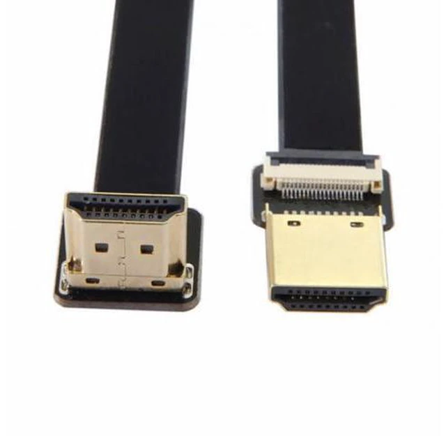 Main image of CYFPV FPV HDMI Male to Up Angled 90D HDMI Male HDTV FPC Flat Cable for FPV HDTV Multicopter Aerial Photography (0.1M)