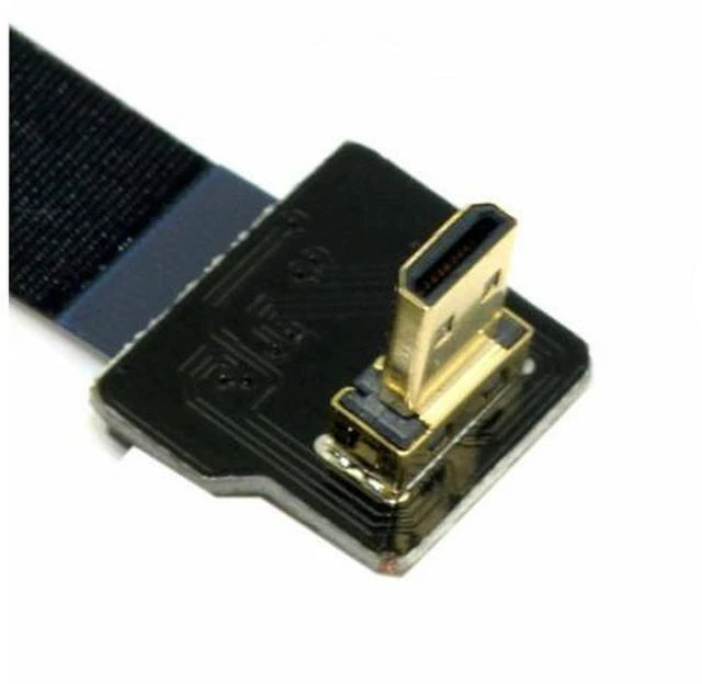 Alt view image 2 of 7 - CYFPV 90 Degree Down Angled FPV Micro HDMI Male to Up Angled Micro HDMI FPC Flat Cable for FPV HDTV Multicopter Aerial Photography (0.5M)