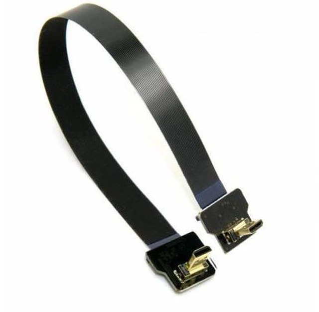 Alt view image 4 of 7 - CYFPV 90 Degree Down Angled FPV Micro HDMI Male to Up Angled Micro HDMI FPC Flat Cable for FPV HDTV Multicopter Aerial Photography (0.5M)