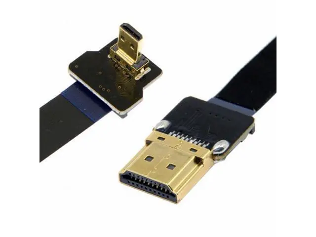 Alt view image 2 of 7 - CYFPV 90 Degree Up Angled FPV Micro HDMI Male to HDMI Male Flat Cable 50cm for FPV HDTV Multicopter Aerial Photography (0.1M)