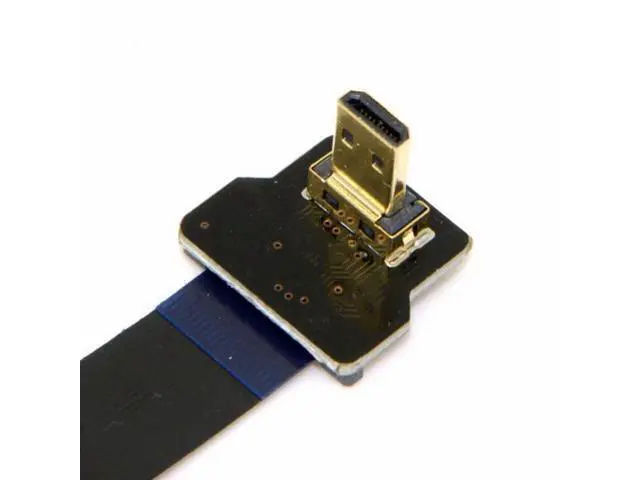 Alt view image 3 of 7 - CYFPV 90 Degree Up Angled FPV Micro HDMI Male to HDMI Male Flat Cable 50cm for FPV HDTV Multicopter Aerial Photography (0.1M)