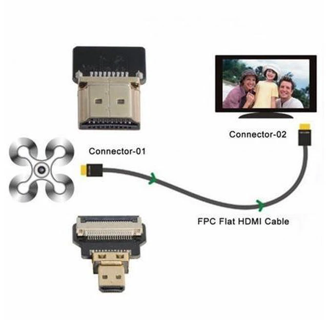 Alt view image 4 of 7 - CYFPV HDMI Male to Micro HDMI Male Extension FPC Flat Cable 1080P for FPV HDTV Multicopter Aerial Photography (0.5M)
