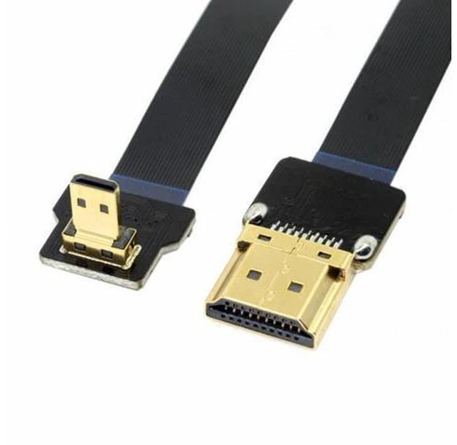 Main image of CYFPV 90 Degree Down Angled FPV Micro HDMI Male to HDMI Male FPC Flat Cable 50cm for FPV HDTV Multicopter Aerial Photography (0.5M)