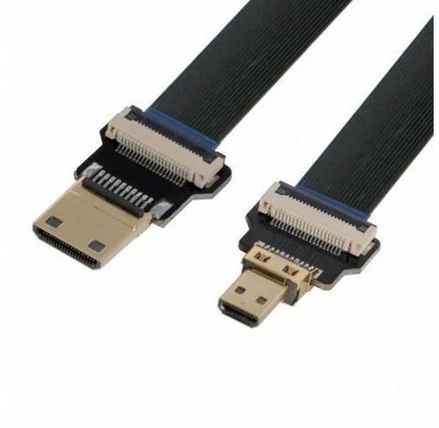 Alt view image 7 of 7 - CYFPV Mini HDMI Male to Micro HDMI Male Extension FPC Flat Cable 1080P for FPV HDTV Multicopter Aerial Photography (0.2M)