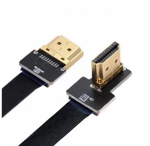 Alt view image 2 of 7 - CYFPV FPV HDMI Male to Right Angled 90D HDMI Male HDTV FPC Flat Cable for FPV HDTV Multicopter Aerial Photography (0.2M)