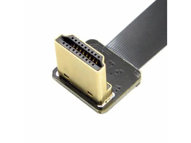 Alt view image 3 of 7 - CYFPV FPV HDMI Male to Down Angled 90D HDMI Male HDTV FPC Flat Cable for FPV HDTV Multicopter Aerial Photography (0.1M)