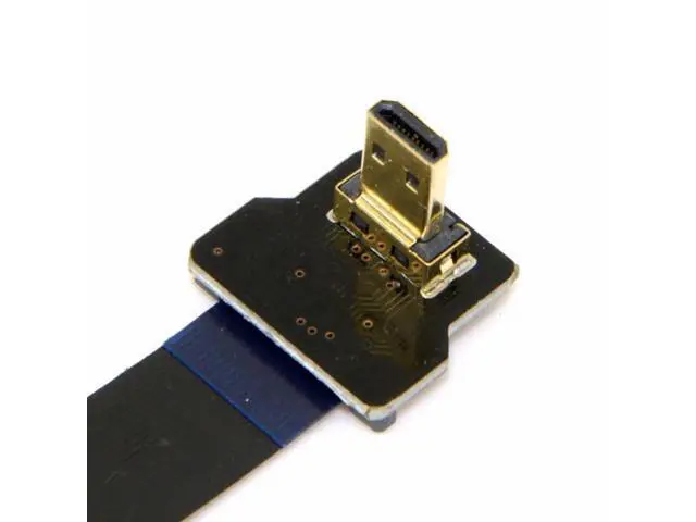 Alt view image 2 of 7 - CYFPV 90 Degree Up Angled FPV Micro HDMI Male to Micro HDMI FPC Flat Cable for FPV HDTV Multicopter Aerial Photography (0.8M)