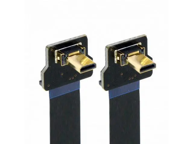 Alt view image 7 of 7 - CYFPV 90 Degree Up Angled FPV Micro HDMI Male to Micro HDMI FPC Flat Cable for FPV HDTV Multicopter Aerial Photography (0.8M)
