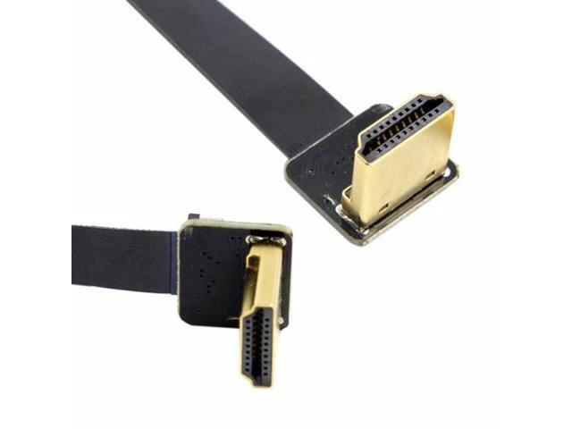 Alt view image 2 of 7 - CYFPV Dual 90 Degree Down Angled HDMI Type A Male to Male HDTV FPC Flat Cable for FPV HDTV Multicopter Aerial Photography (0.1M)