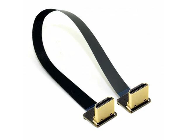 Alt view image 3 of 7 - CYFPV Dual 90 Degree Down Angled HDMI Type A Male to Male HDTV FPC Flat Cable for FPV HDTV Multicopter Aerial Photography (0.1M)