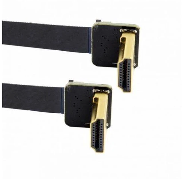 Alt view image 7 of 7 - CYFPV Dual 90 Degree Down Angled HDMI Type A Male to Male HDTV FPC Flat Cable for FPV HDTV Multicopter Aerial Photography (0.1M)