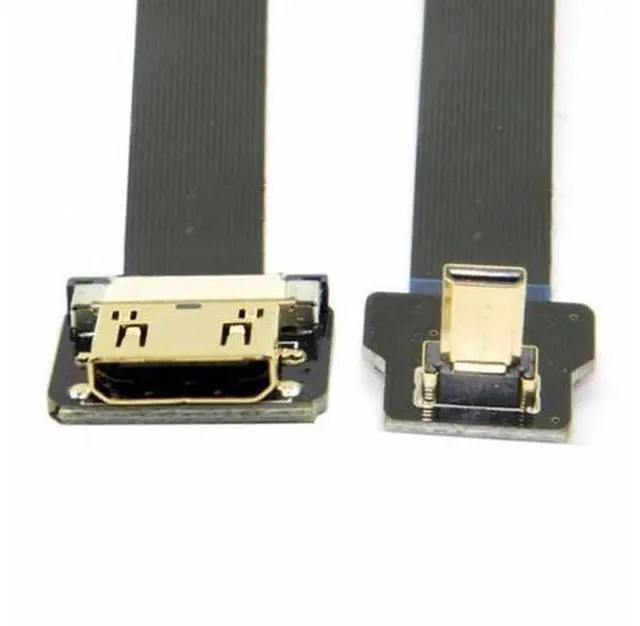 Main image of CYFPV Up Angled 90 Degree FPV Micro HDMI Male to Mini HDMI Female FPC Flat Cable 10cm for FPV HDTV Multicopter Aerial Photography (0.3M)