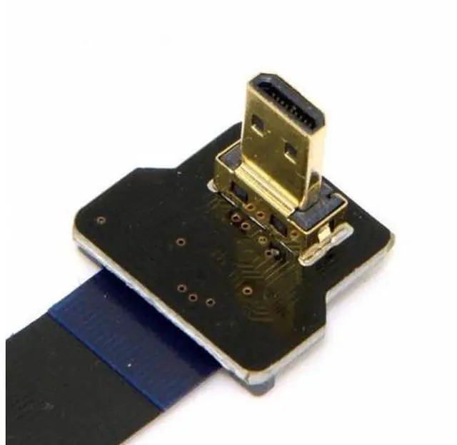 Alt view image 2 of 7 - CYFPV Up Angled 90 Degree FPV Micro HDMI Male to Mini HDMI Female FPC Flat Cable 10cm for FPV HDTV Multicopter Aerial Photography (0.3M)