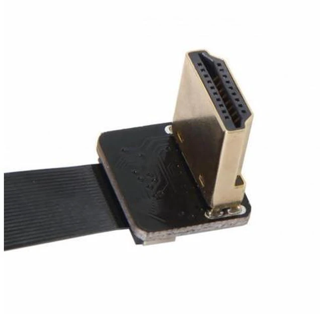 Alt view image 2 of 6 - CYFPV FPV HDMI Male to Up Angled 90D HDMI Male HDTV FPC Flat Cable for FPV HDTV Multicopter Aerial Photography (0.1M)